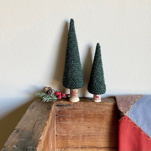 Knit Hygge Christmas Tree, Woodland Small Ornament, Stocking Stuffer, Nordic, Cottagecore, Swedish Lagom, Mantle Display image 9