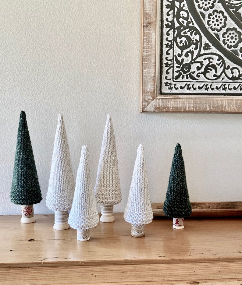 Knit Hygge Woodland Tree, Stocking Stuffer, Winter White Tree, Cottagecore, Swedish Lagom, Nordic Decor, Decor for Mantle image 9