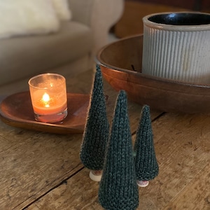 Knit Hygge Christmas Tree, Woodland Small Ornament, Stocking Stuffer, Nordic, Cottagecore, Swedish Lagom, Mantle Display image 10