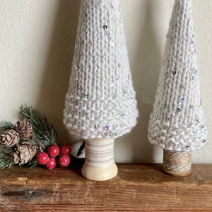 Knit Hygge Woodland Tree, Stocking Stuffer, Winter White Tree, Cottagecore, Swedish Lagom, Nordic Decor, Decor for Mantle image 7