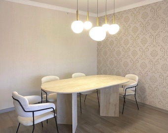 Oval Travertine Modern Design | Custom Order Dining Table