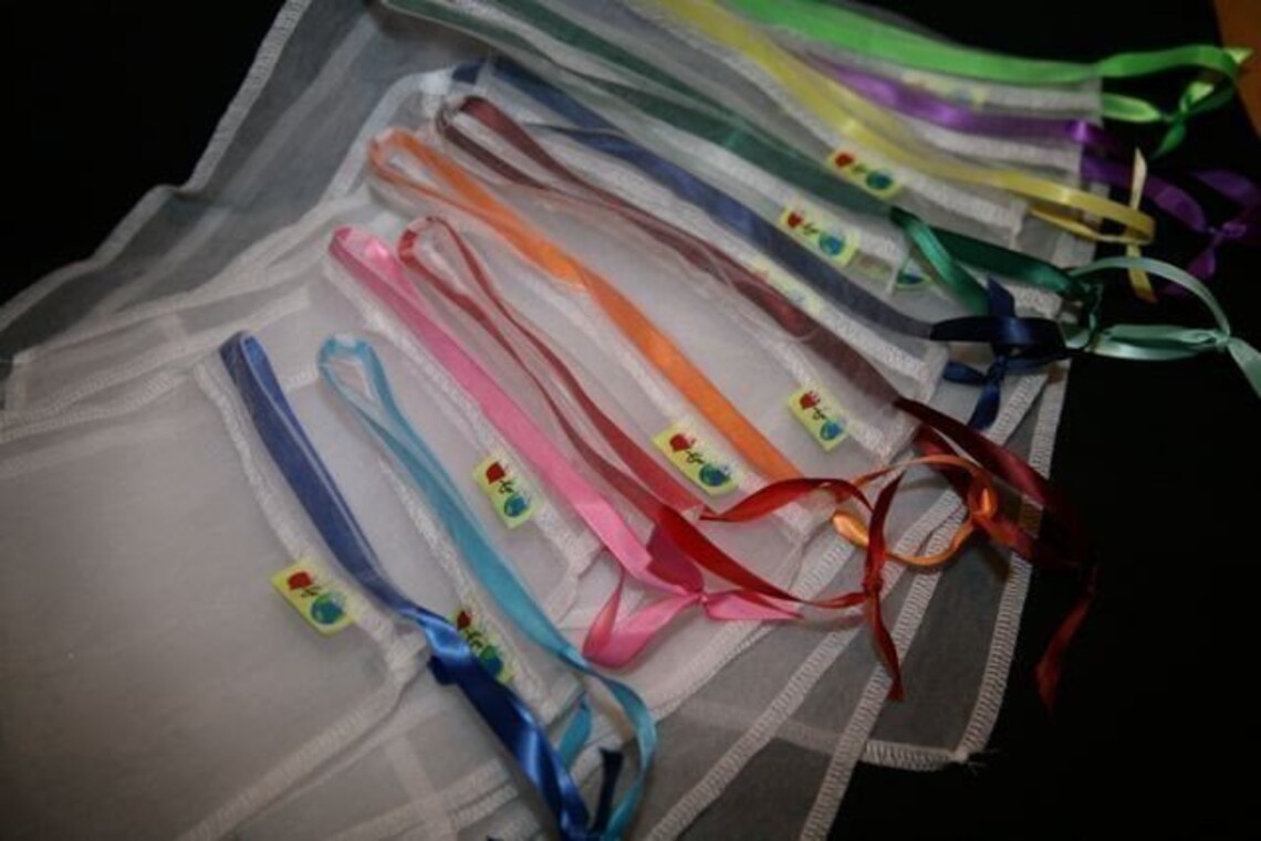 Reusable Ribbons Reusable Produce Bags Giant White Rainbow Ribbon Set of 12 - Etsy