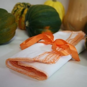 Papaya Orange Reusable Napkins UNpaper 12 Lg towels