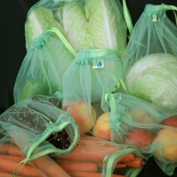 4 Pack Lime Reusable produce bags Eco friendly wonderful and fun color