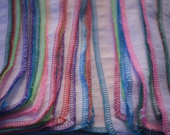 38 MultiColor trimmed Reusable Napkins everyday towels