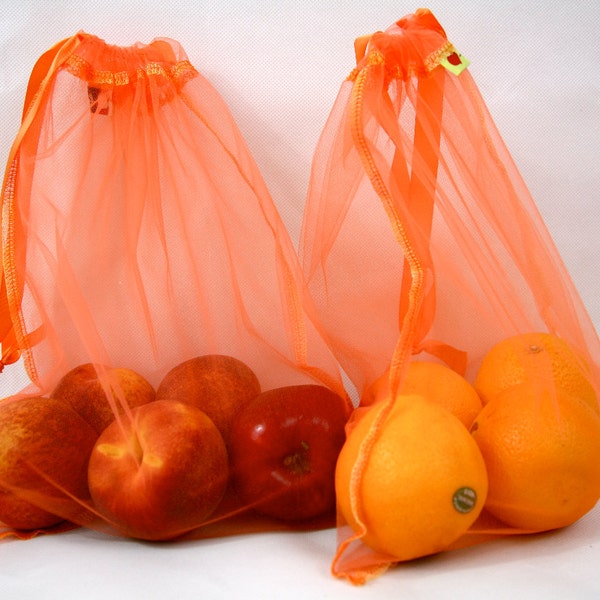 You pick any color 4 Reusable produce bags Tangerine Eco friendly Fabulous new color