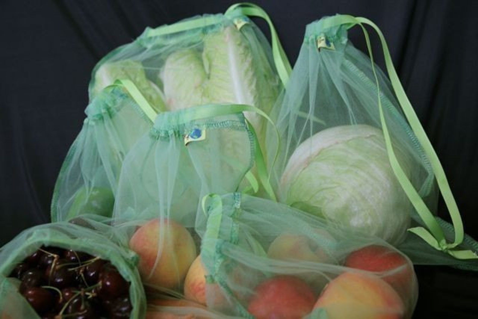 4 Pack Lime Reusable Produce Bags Eco Friendly Wonderful and Etsy