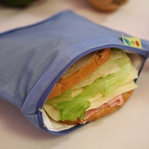 ZIp Insulated Sandwich bag ReUsable Eco friendly pIck your color image 1