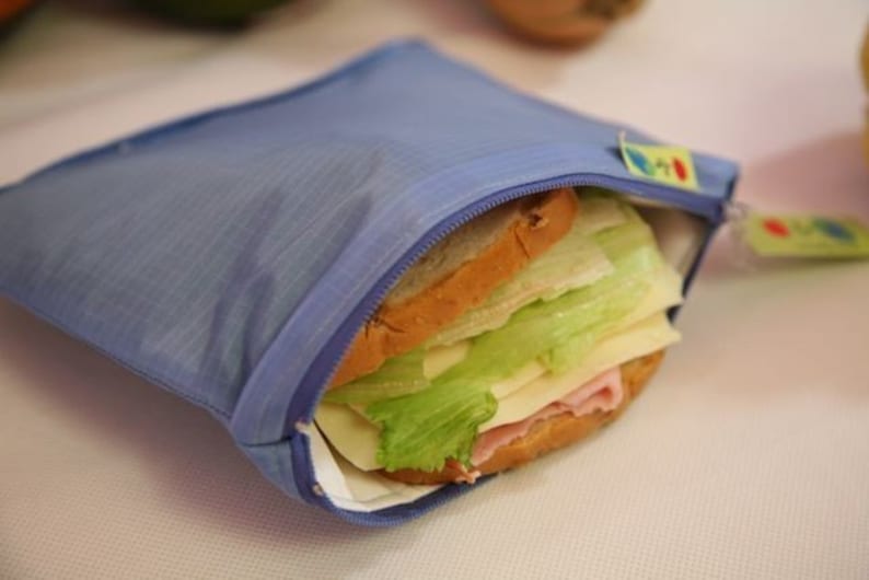 ZIp Insulated Sandwich bag ReUsable Eco friendly pIck your color image 1