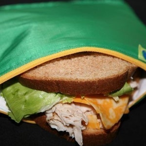 ZIp Insulated Sandwich bag ReUsable Eco friendly pIck your color image 5