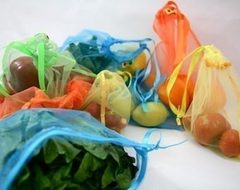 Produce bags Reusable colorful Tropical Sunset FULL set