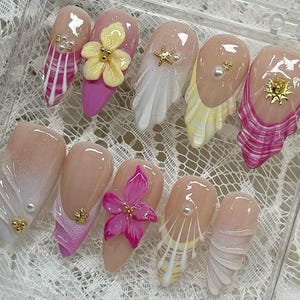 Ongles à presser 3D : faux ongles Fairycore amande