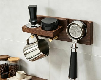 Espresso Machine Handle Organiser,Machine Accessories,Suits 51mm, 54mm & 58mm Portafilters,Wall Rack 2pcs Premium Espresso,Coffee Accessory