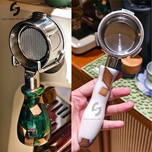 Handle M10,Espresso Coffee Portafilter,Bottomless Portafilter For Espresso,Machines Rosewood Handle&Includes,Naked Double Shot Filter Basket