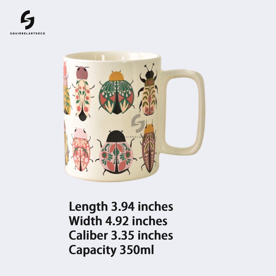 View of Insect Mug,bug Mug,cool Coffee and Insects Mug,pretty Bug Mug,insect ...