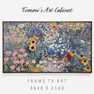 Spring Frame Tv Art wildflowers, floral painting, digital download