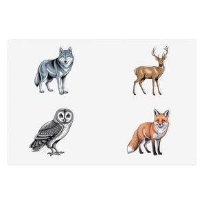Nature-Inspired Animal Sticker Sheets, Woodland Creatures, Fox & Owl Designs, Forest Decor for Journals, Gift for Nature Lovers
