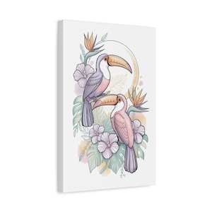 Tropical Bird Canvas Print - Colorful Wall Art for Home Decor, Nature Lovers, Bird Enthusiasts, Gift for Her, Tropical Vibes