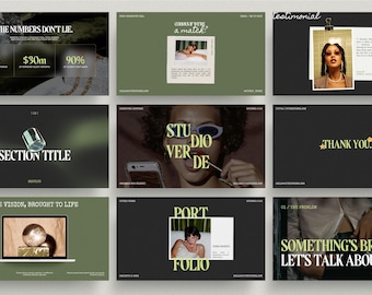 Luxury dark & green modern slide deck | Canva webinar presentation template