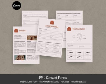 PMU Consent Forms: Microblading Client Record (Canva Template)