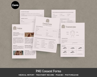PMU Consent Forms: Microblading Client Record (Canva Template)