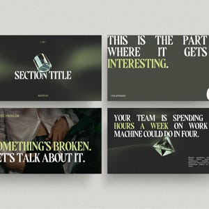 Luxury dark & green modern slide deck | Canva webinar presentation template image 6