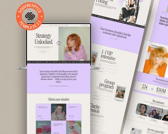 Business Coach Squarespace 7.1 Template | Consultant Site | Social Media Manager Website Template | Feminine Purple Site | Virtual Assistant