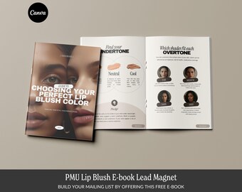 PMU Lip Blush Color Guide: Lead Magnet Canva Ebook (Digital Download)