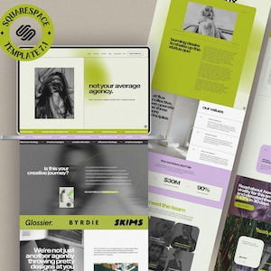 Bold Squarespace Template for Creative Agency, Virtual Assistant Website, Social Media Manager Website Template, Coach Website with Courses