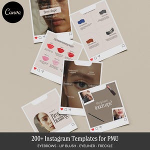 PMU Instagram Templates: Brows, Lip Blush, Freckle, Eyeliner Posts and ...