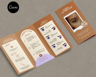 Eyeliner Tattoo Aftercare Brochure: Editable PMU Post Care Card