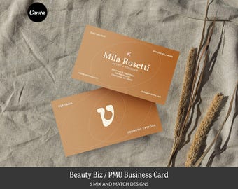 Salon Business Card Template: QR Code Canva Design (Digital Download)