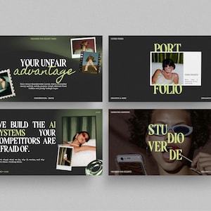 Luxury dark & green modern slide deck | Canva webinar presentation template image 4
