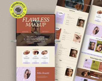 Plantilla de sitio web de PMU Squarespace: negocio de tatuajes y belleza