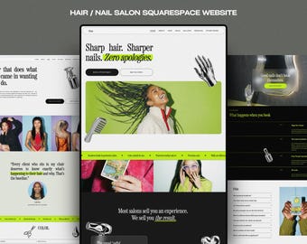 Hair Nail Salon Squarespace Website Template, Booking Design