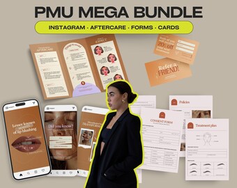 PMU Mega Bundle: Aftercare, IG Templates, Consent Forms and more