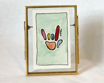 Limited Edition - Original Mini Framed Love Hand Watercolor Painting
