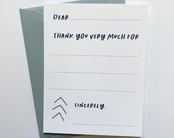 Simple blues thank you notes (boys)