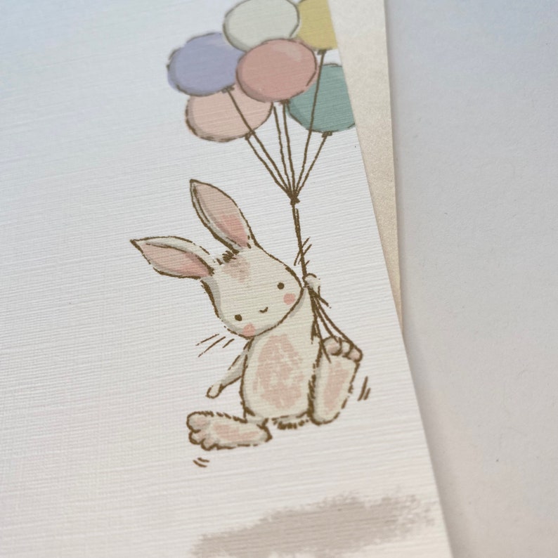 Cute bunny thank you with rainbow balloons image 4