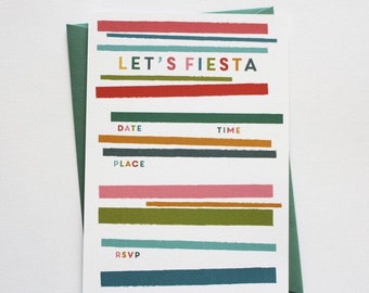 Fiesta Stripe Party Invitation Fill in