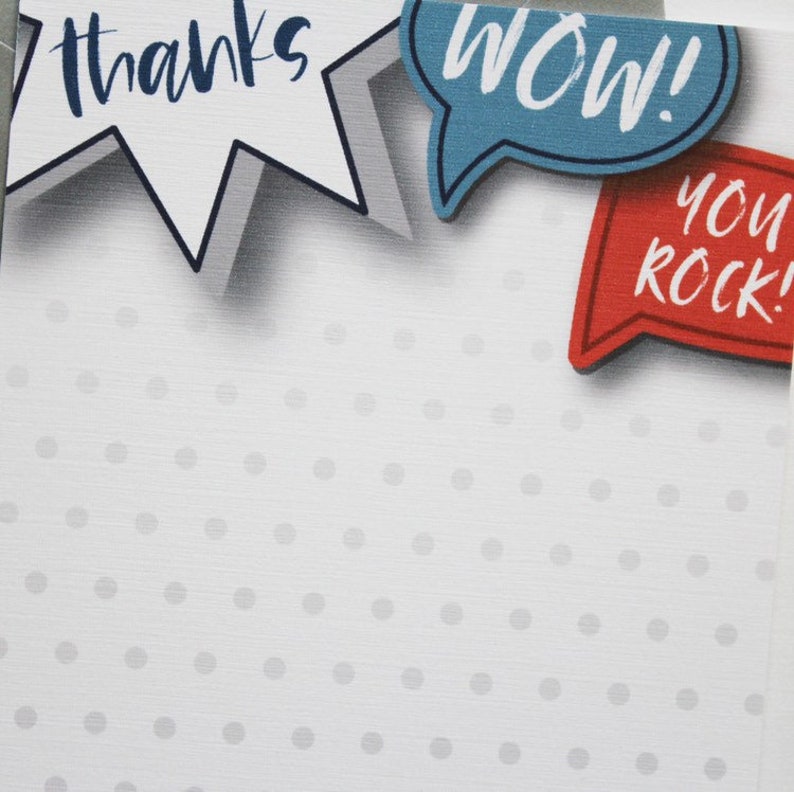 Superhero comic thanks cards