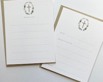 Religious with cross thank you notes