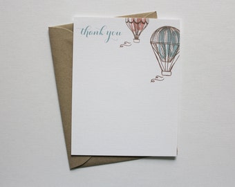 Thank you hot air balloon stationery
