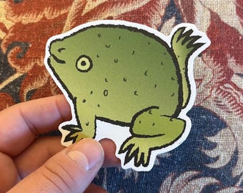 Medieval Frog Sticker | 3 Inch Waterproof Dishwasher Safe Matte Vinyl Stickers