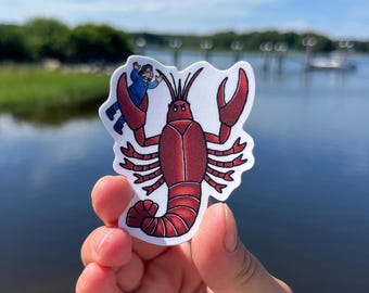 Weird Lobster Sticker | Medieval Style Sea Monster 2.5 Inch Waterproof Matte Vinyl Stickers