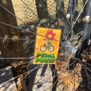 pedal power card in bike wheel spokes
