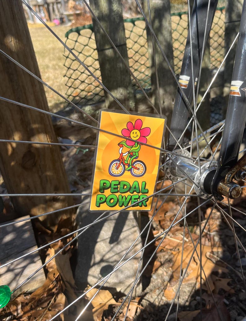 pedal power card in bike wheel spokes