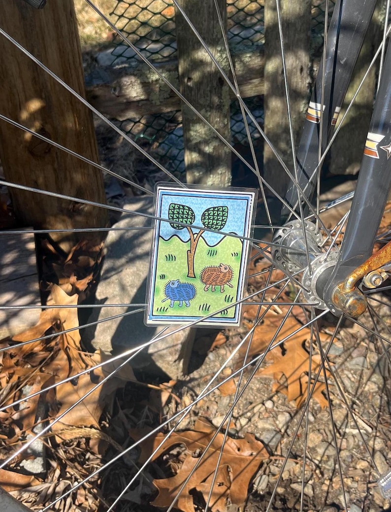 hedgehog spoke card in bike wheel