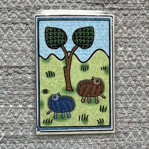 medieval hedgehog design bookmark