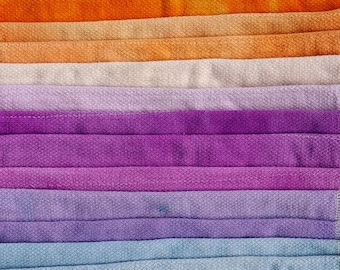 Custom Dyed Cotton Hand Cloths, set of 6